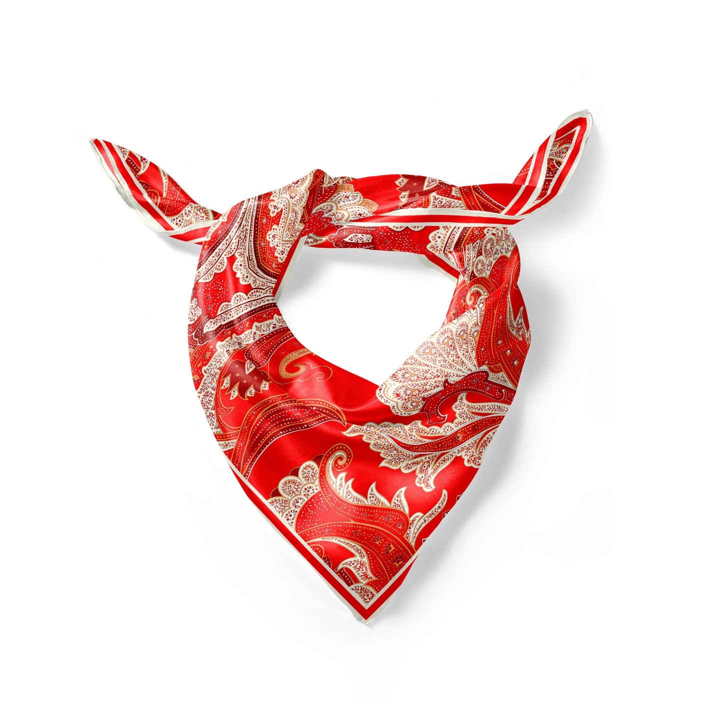 Silk Scarf - Majestic Elephant - Red