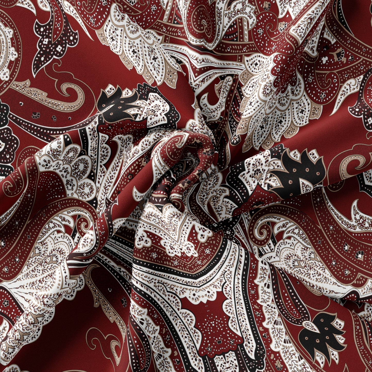 Silk Scarf - Ornamental Elegance - Cherry