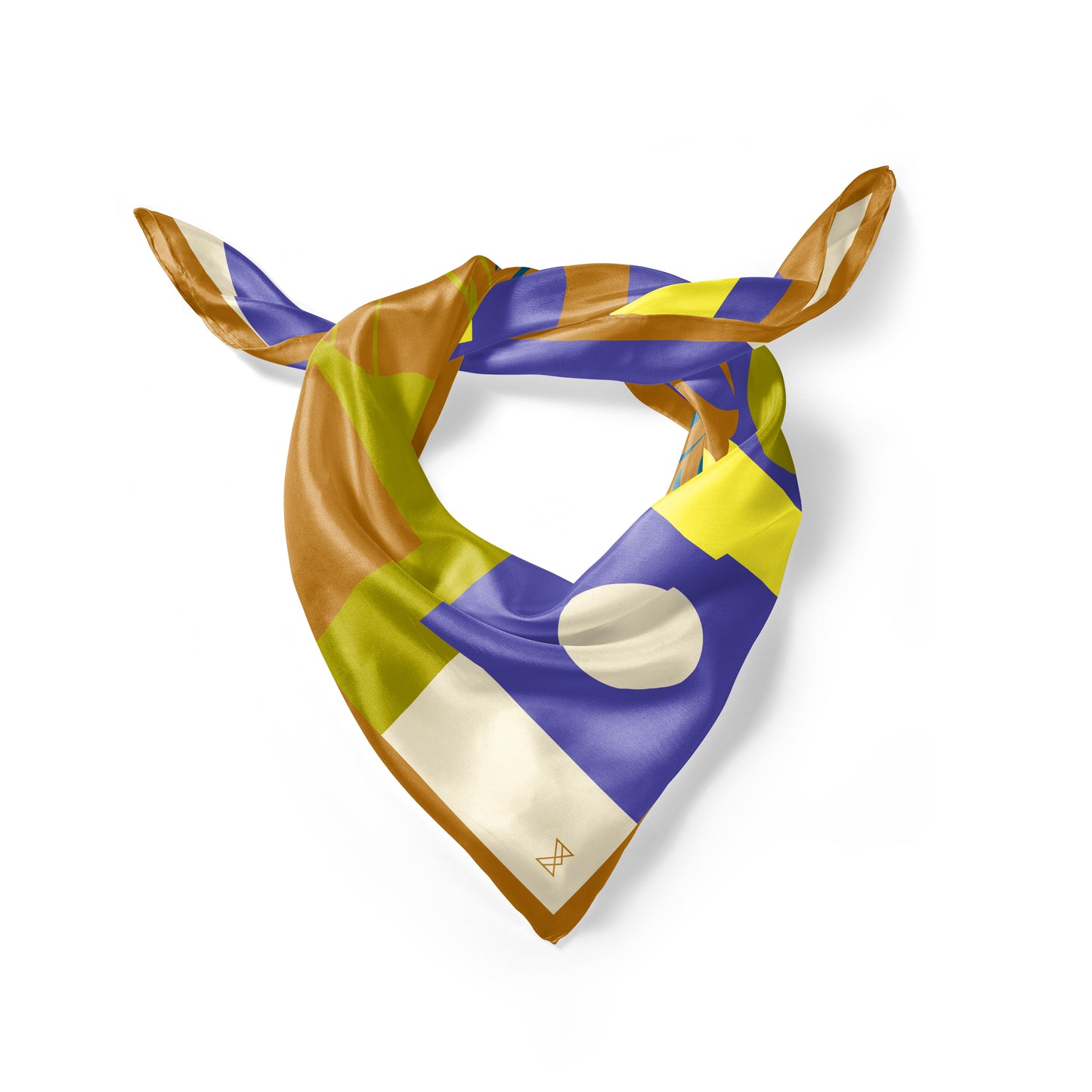 Silk Scarf - Majestic Elephant - Caramel
