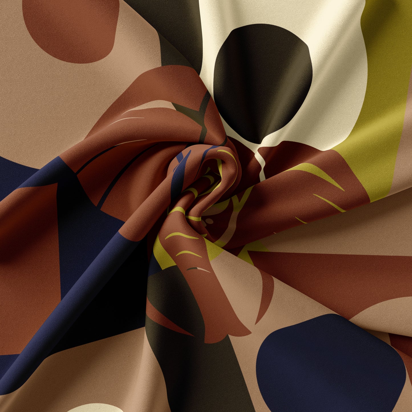 Silk Scarf - Majestic Elephant - Dark Navy Blue