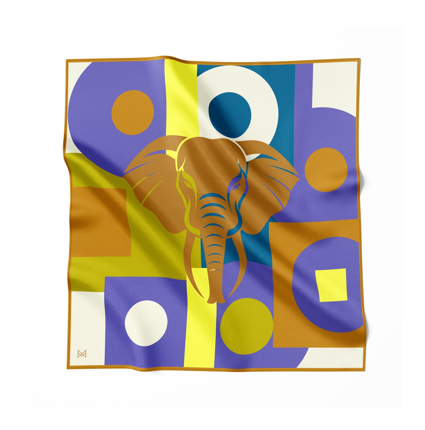 İpek Eşarp - 60cm x 60cm - Majestic Elephant - Karamel