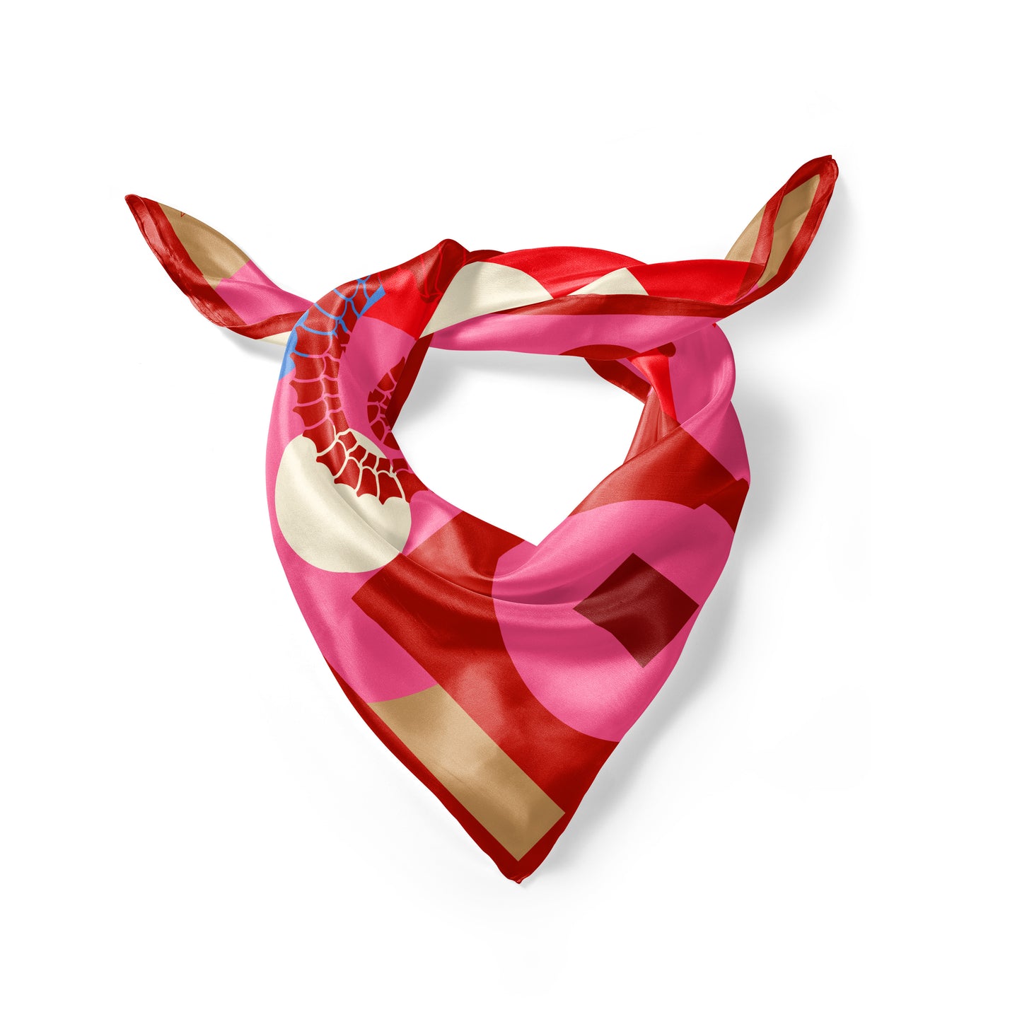 Silk Scarf - Majestic Elephant - Red