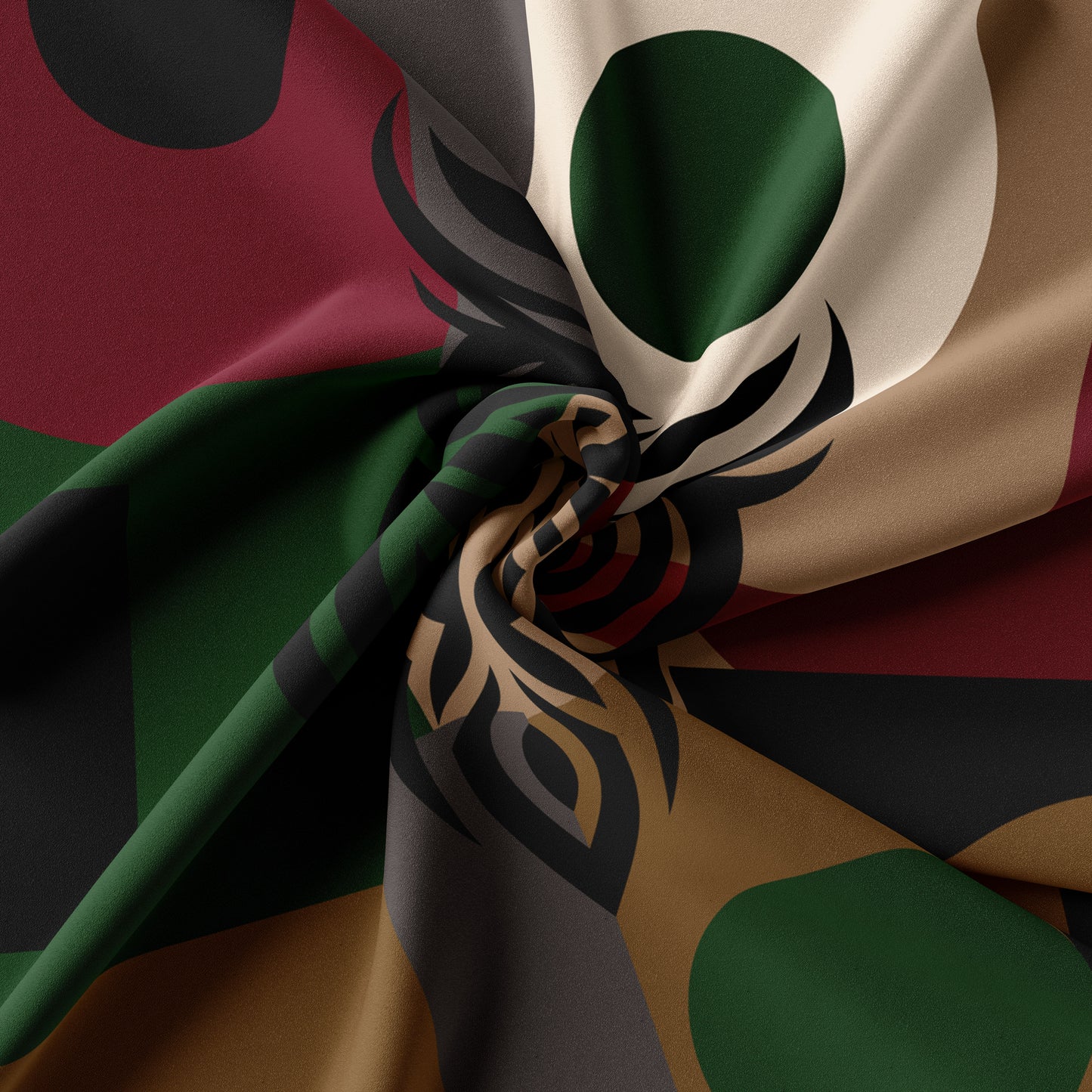 Silk Scarf - Wisdom of the Owl - Black