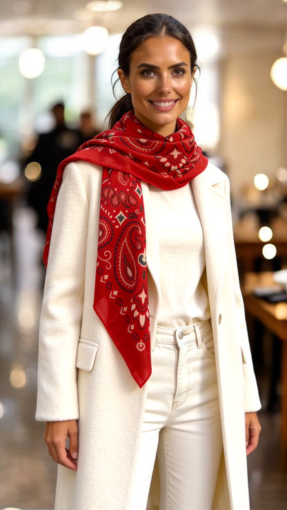 Lume - Scarlet Red - Kaşmir Modal Şal