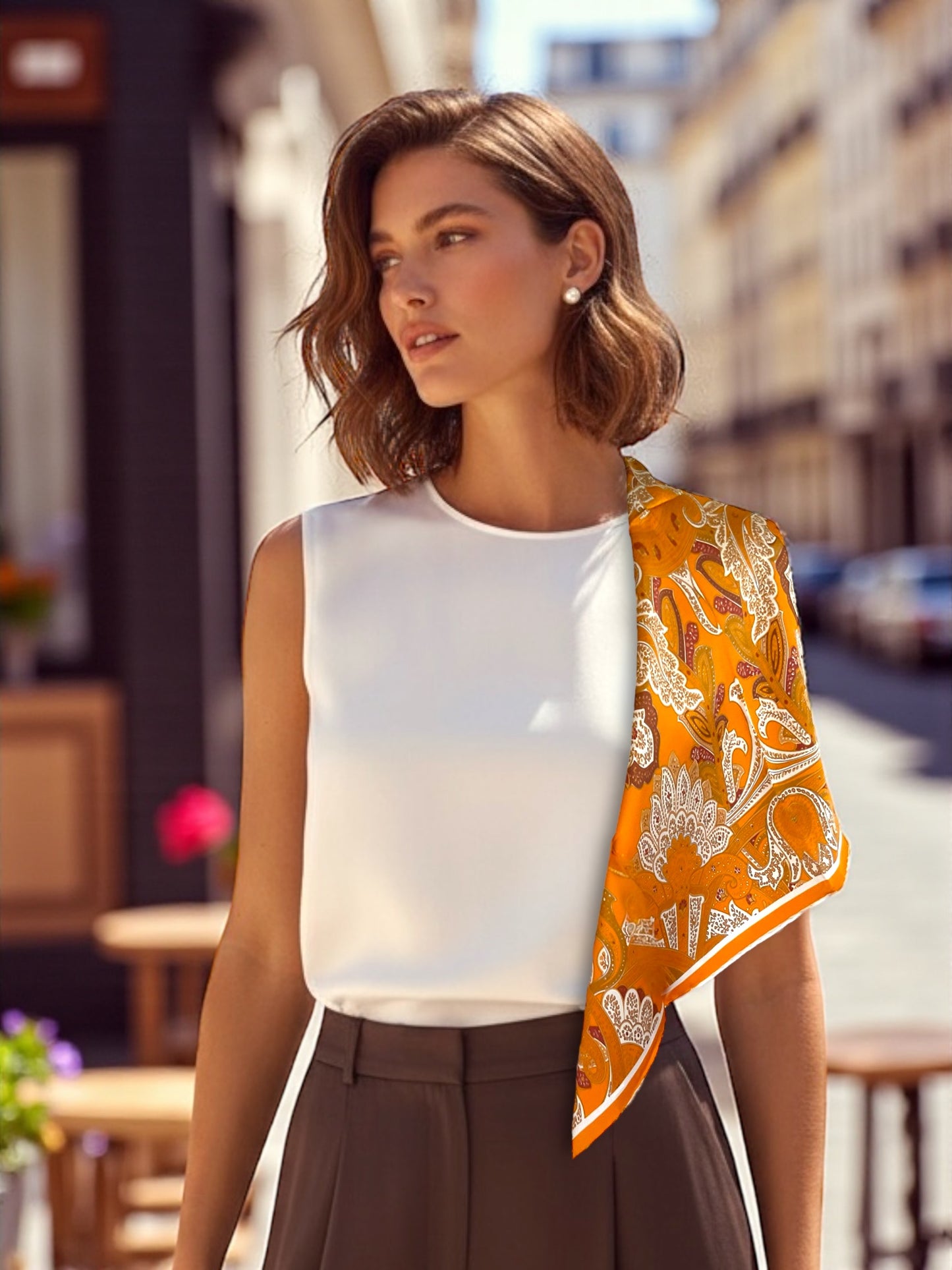 Silk Scarf - Majestic Elephant - Red