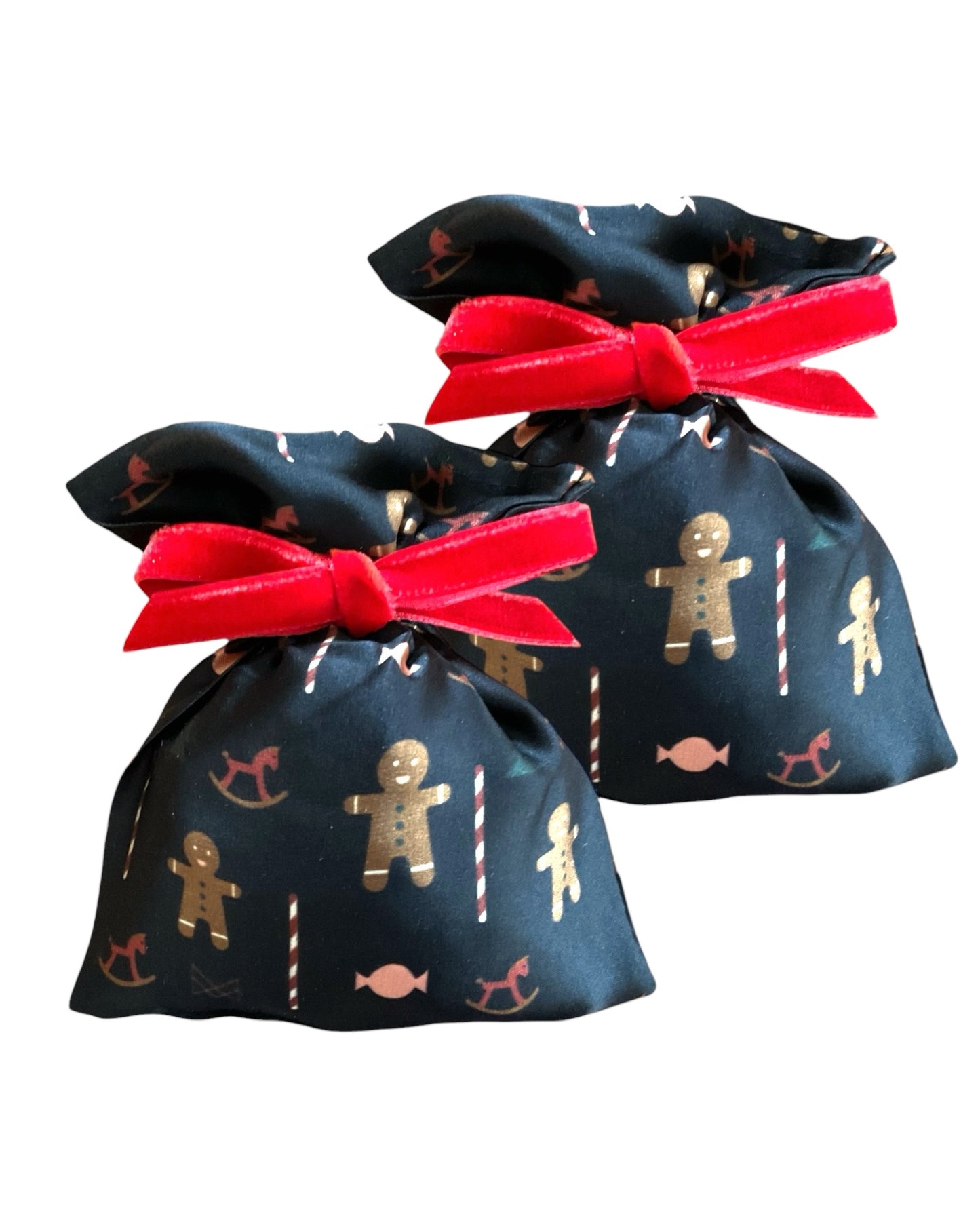 İpek Lavanta Kesesi - Candy Cane & Ginger – Şeker Kamışı + Gingerbread Temalı - (2’li Hediye Kutusu)