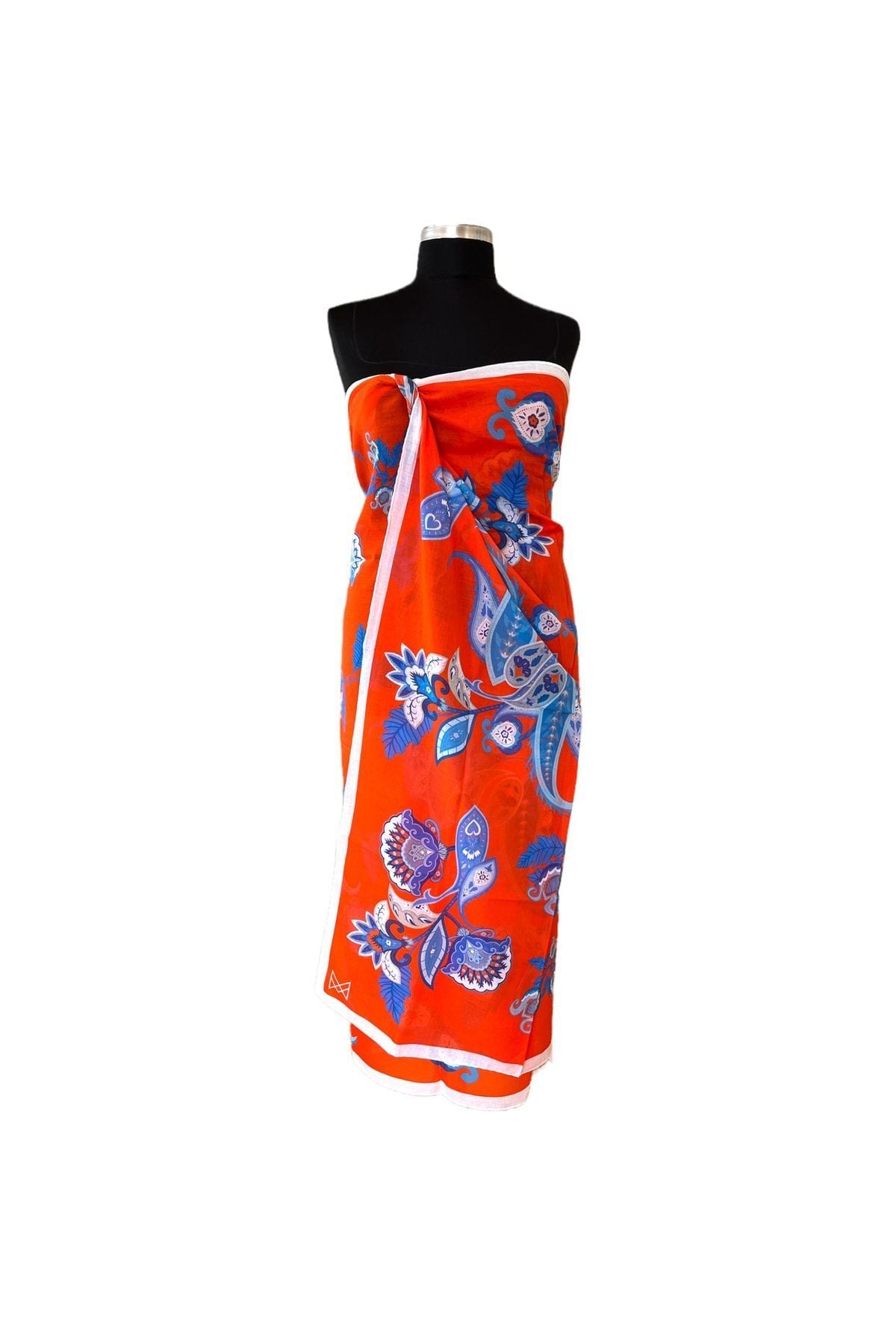 Pareo - Shawl - Paisley - Red / Blue