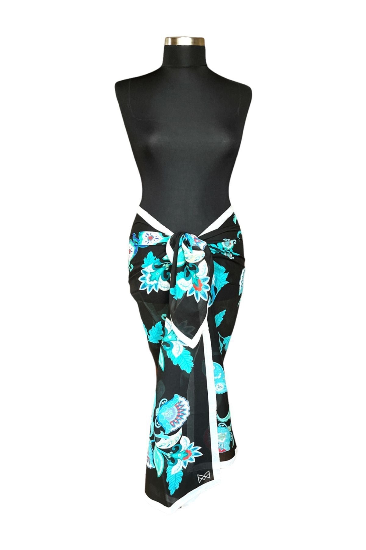 Pareo - Shawl - Paisley - Black / Blue
