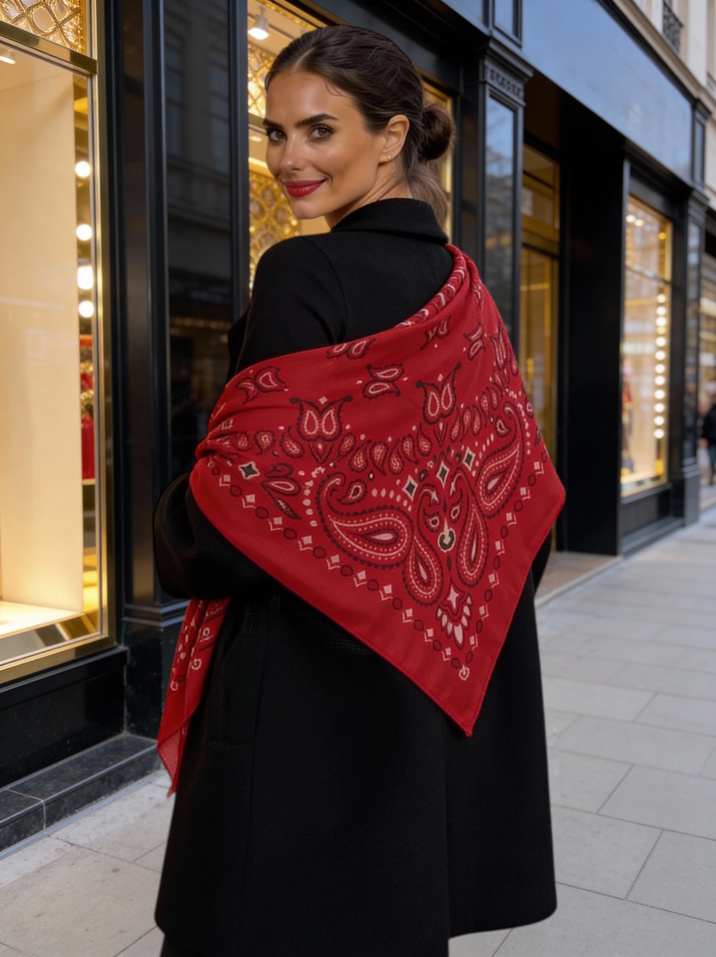 Lume - Scarlet Red - Kaşmir Modal Şal