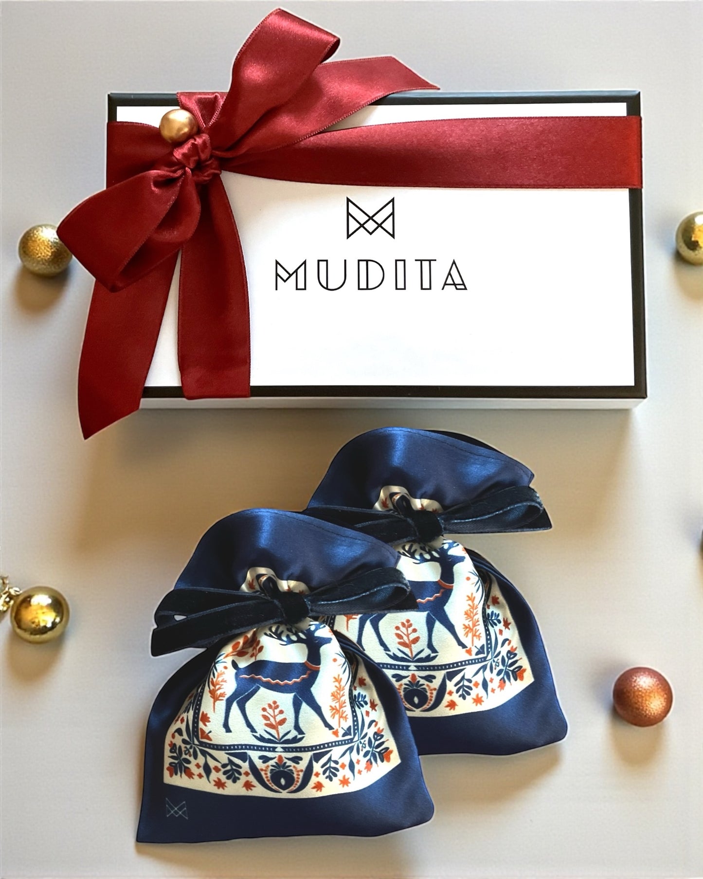 İpek Lavanta Kesesi - Nordic Deer – Kış Masalı Geyiği - (2’li Hediye Kutusu)