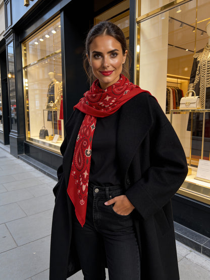 Lume - Scarlet Red - Kaşmir Modal Şal