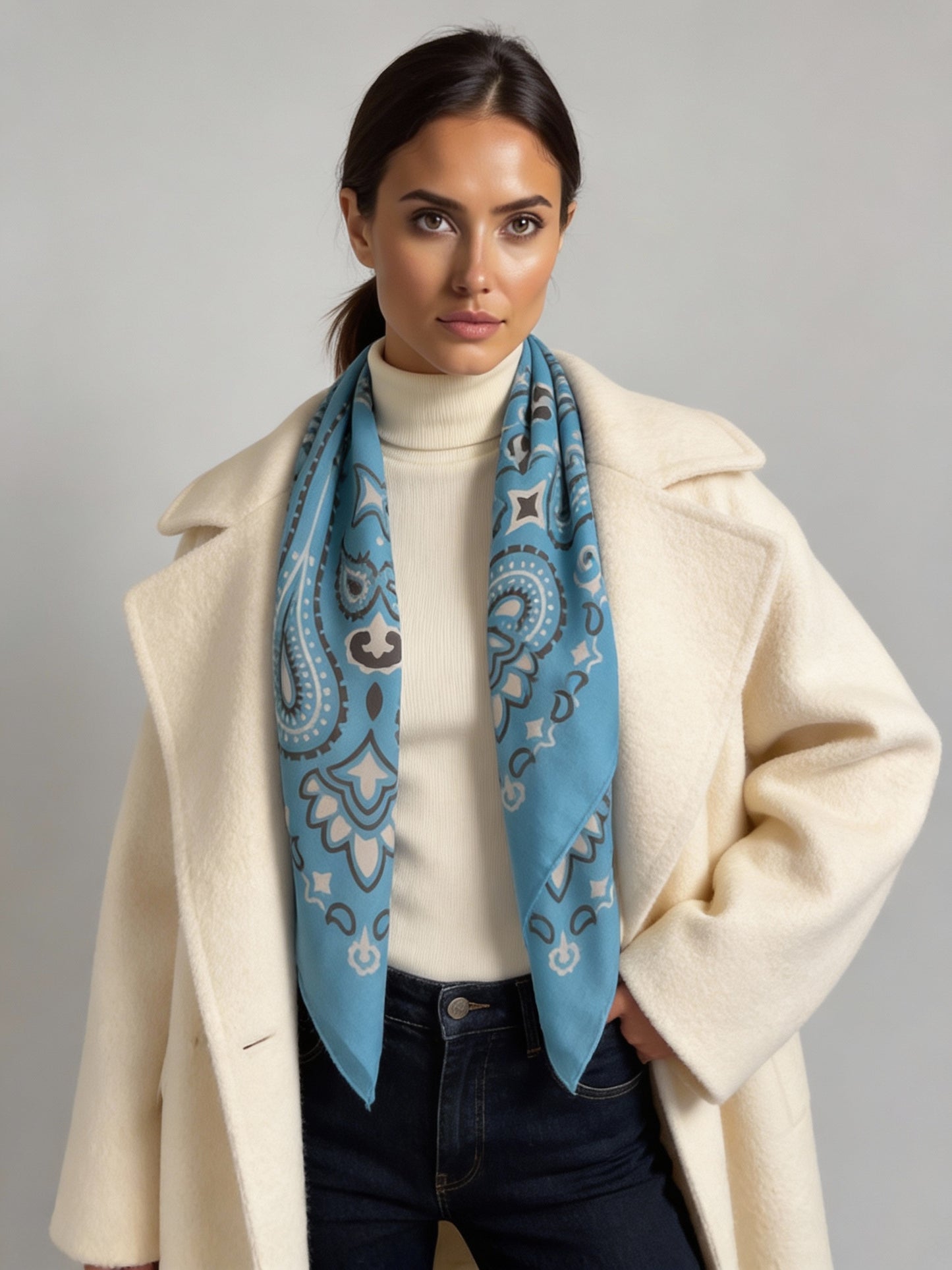 Lume - Sky Blue - Kaşmir Modal Şal