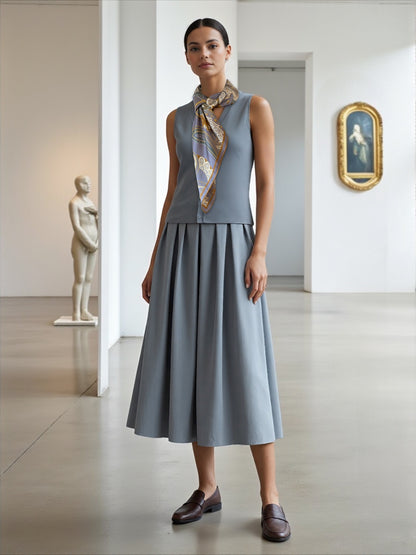 Silk Scarf - Ornamental Elegance - Gray