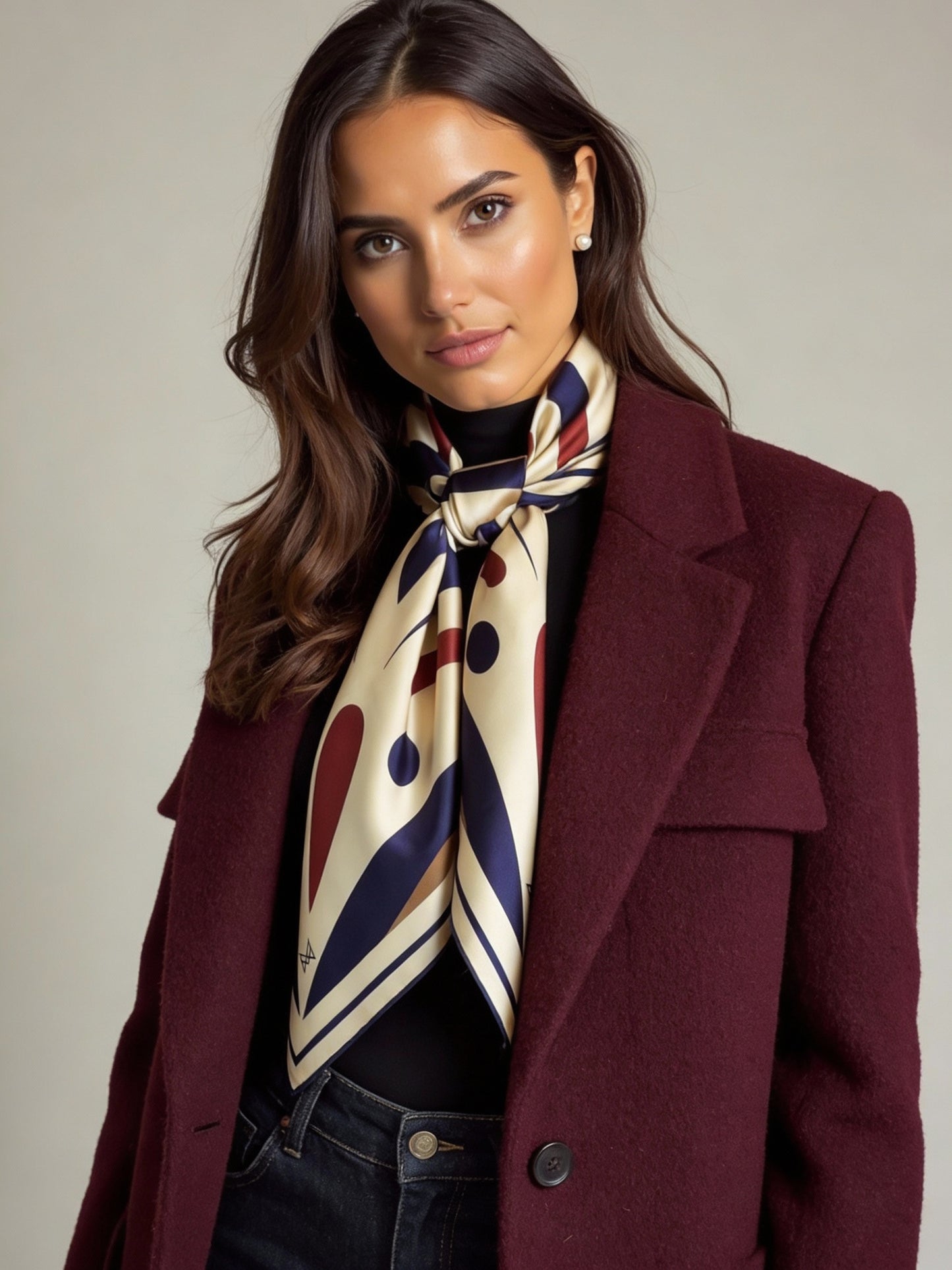 İpek Eşarp - 90cm x 90cm - Madrid