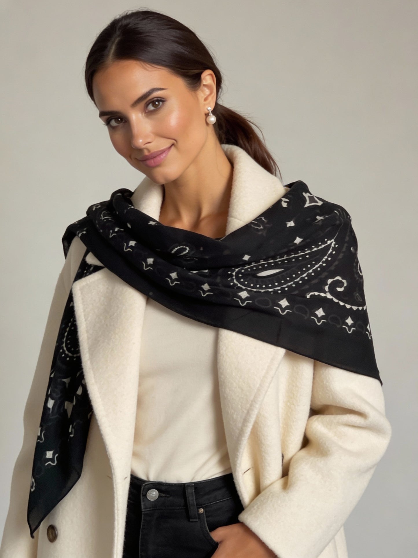 Lume - Black Onyx- Kaşmir Modal Şal