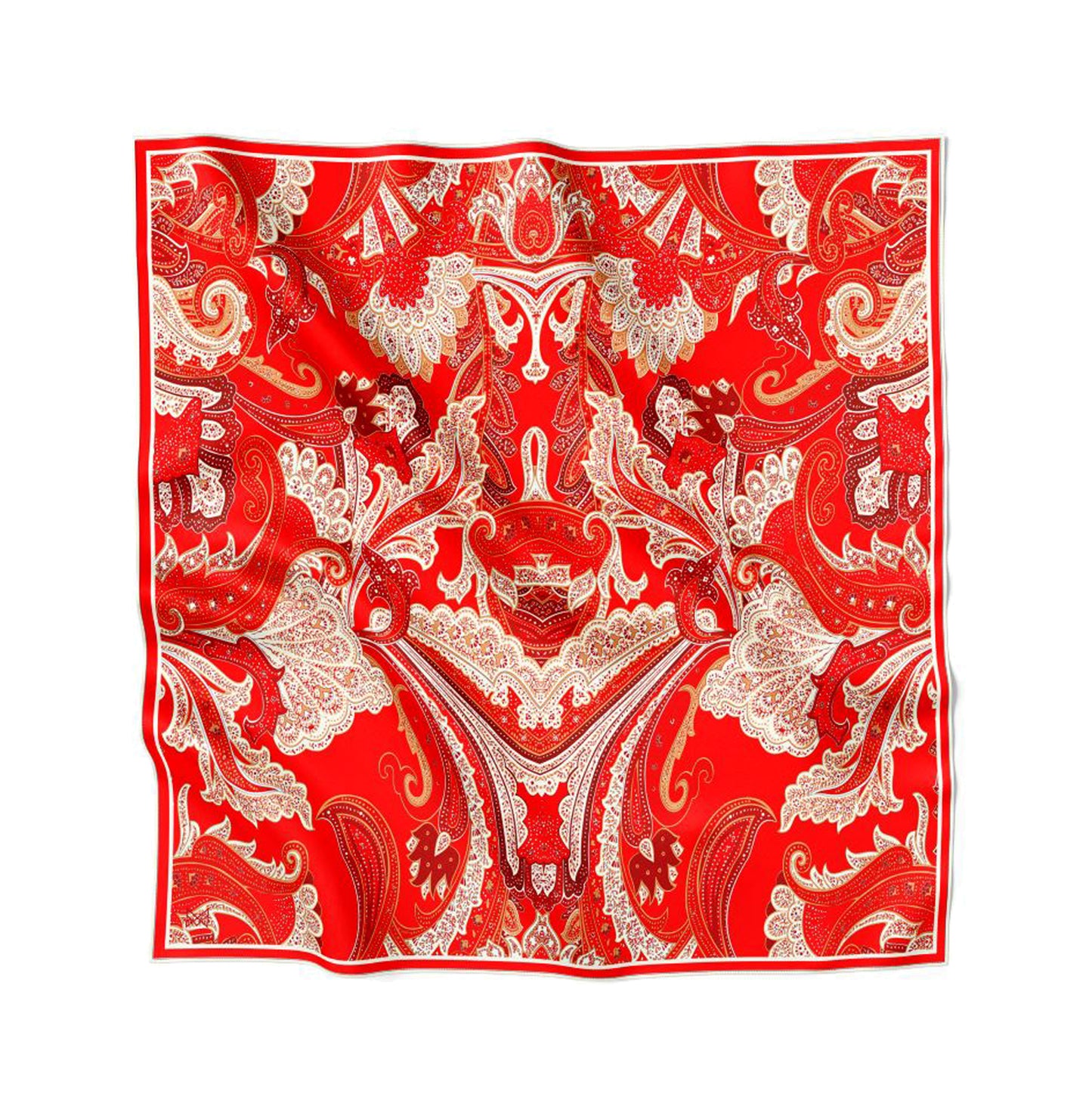 Silk Scarf - Majestic Elephant - Red