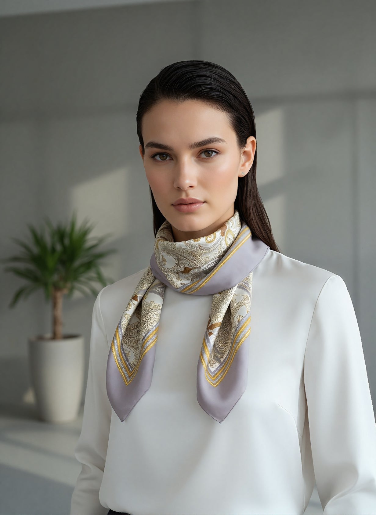 Silk Scarf - Wisdom of the Owl - Green