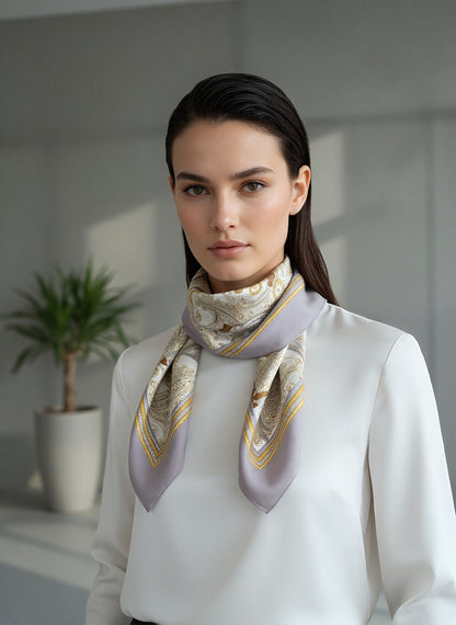 Silk Scarf - Wisdom of the Owl - Green