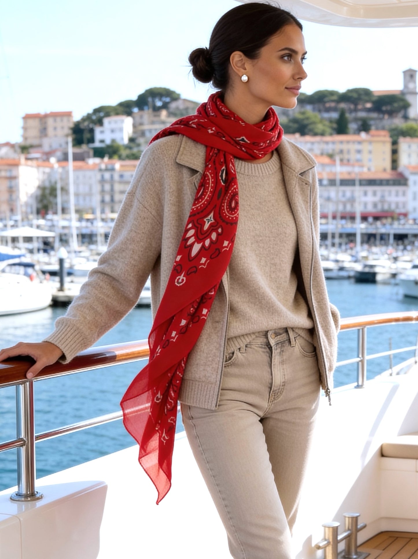 Lume - Scarlet Red - Kaşmir Modal Şal