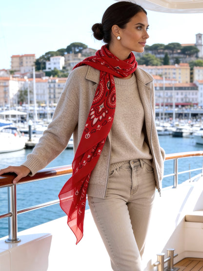 Lume - Scarlet Red - Kaşmir Modal Şal