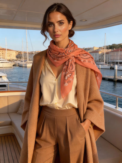 Lume - Coral Peach - Kaşmir Modal Şal