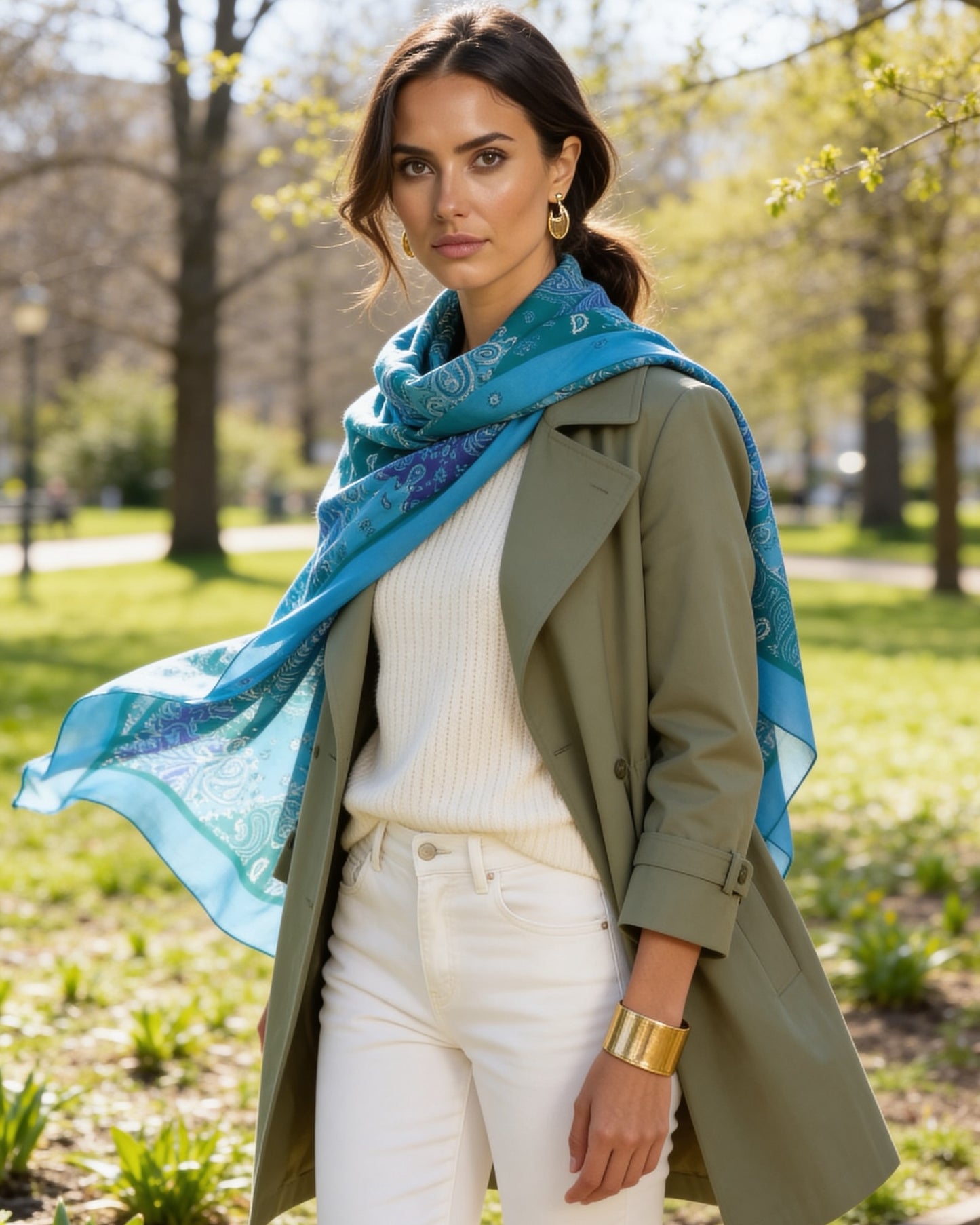 Nomad Pareo - İpek Pamuk Karışımı - Mavi