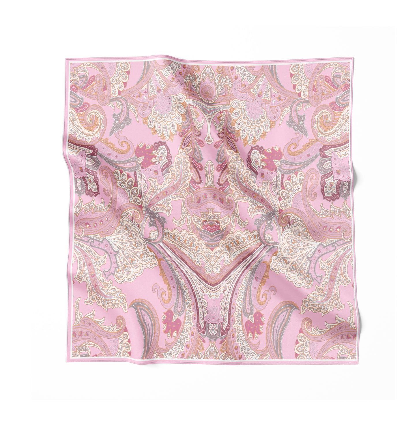 Silk Scarf - Ornamental Elegance - Gray