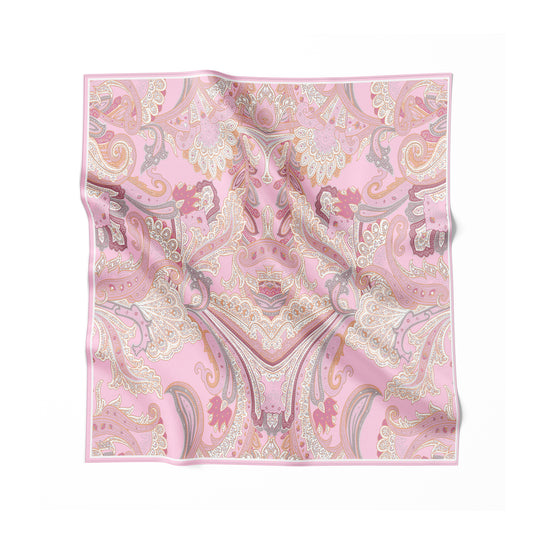 Silk Scarf - Ornamental Elegance - Gray